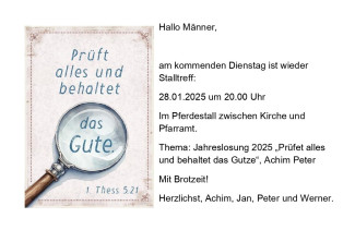 Stalltreff Einladung 28.01.2025